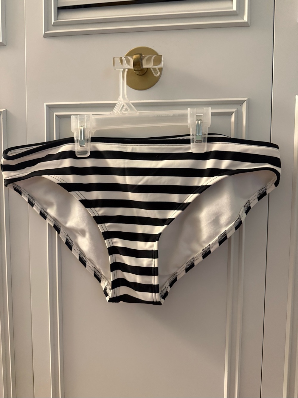 Michael Kors Black & White Striped Bikini Bottoms